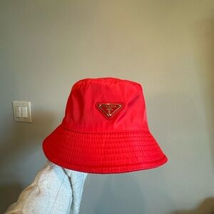 Prada Red Bucket Hat